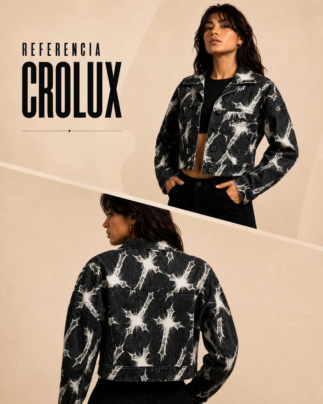 CHAQUETA MURREN: JEAN OVERSIZE ESTAMPADA